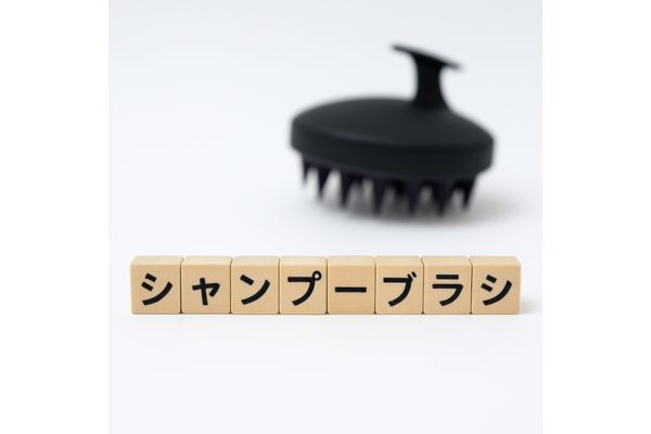 シャンプーブラシの文字デザイン