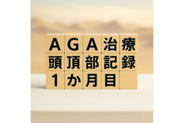 AGA治療 頭頂部記録 1か月目のブロック文字